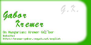 gabor kremer business card